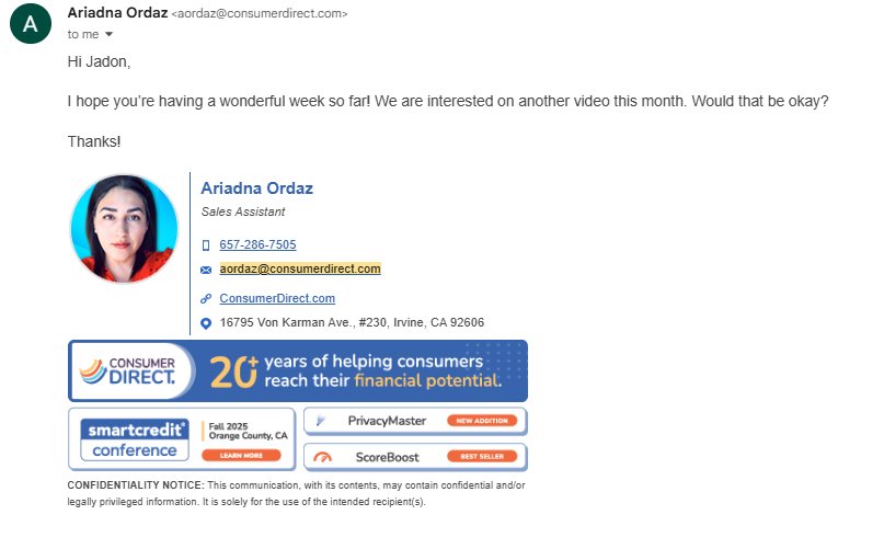 ConsumerDirect email